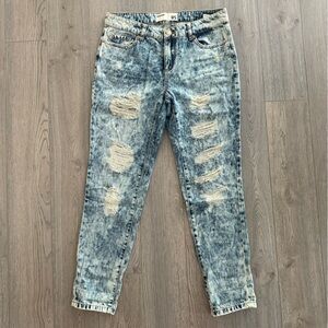 Garage Acid Wash Distressed Boyfriend Jeans || Size 05